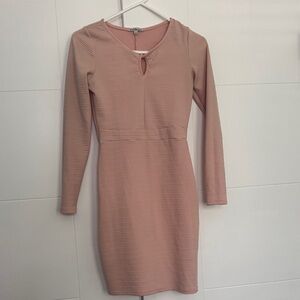 Charlotte Russe Blush Long Sleeve Dress